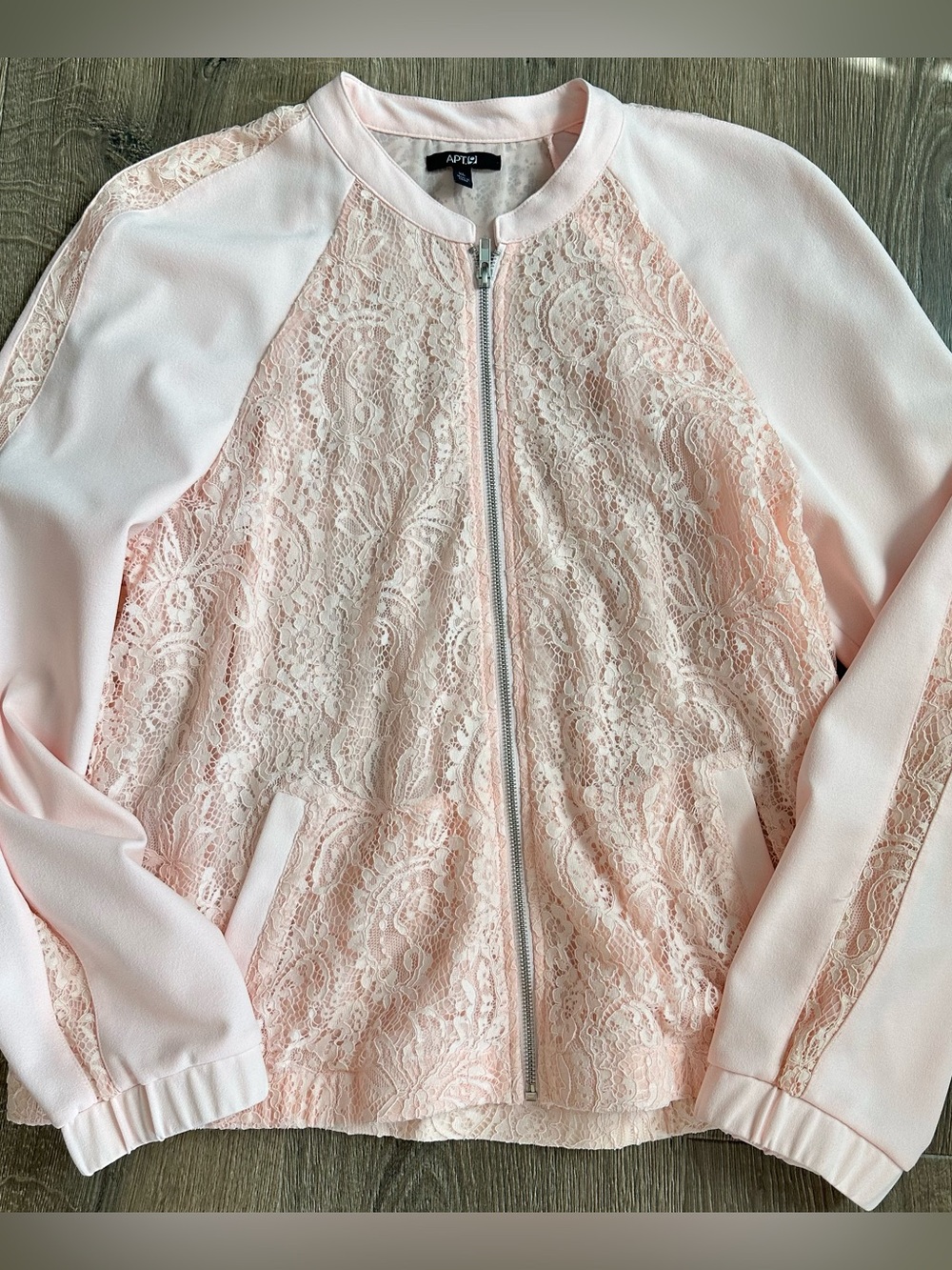 APT9 Pink Lace Bomber Jacket Size XL